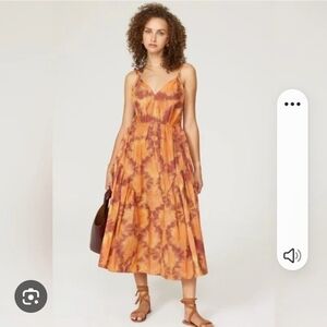 Ulla Johnson Valentina Orange Tie-Dye Maxi Dress Size 10
